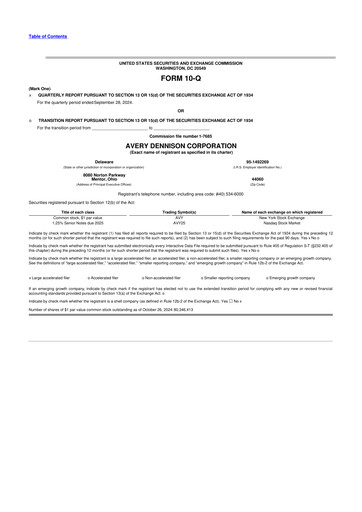 Thumbnail Avery Dennison
 10-Q Quarterly Report FY2024 
