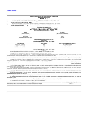 Miniature Avery Dennison
 10-K Rapport annuel 2024