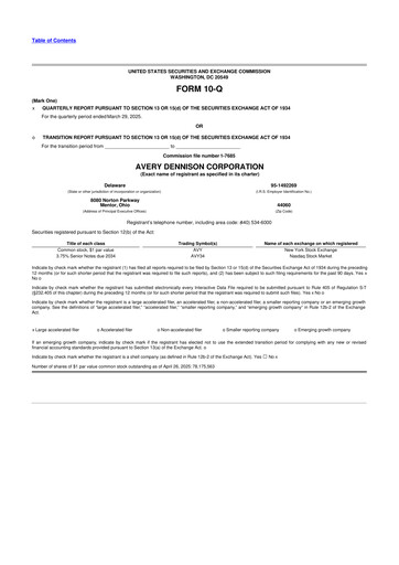 Thumbnail Avery Dennison
 10-Q Quarterly Report FY2025 