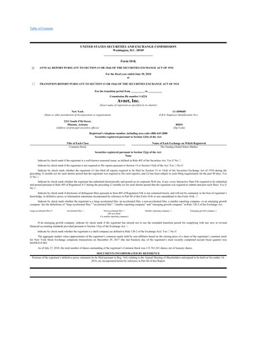 Thumbnail Avnet 10-K Annual Report 2018