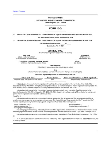 Thumbnail Avnet 10-Q Quarterly Report FY2025 