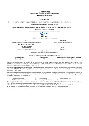 Thumbnail AZZ 10-Q Quarterly Report FY2022 