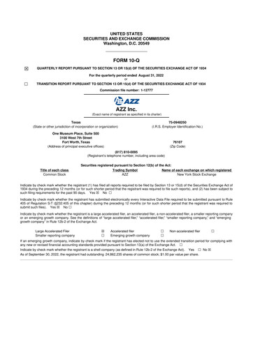 Thumbnail AZZ 10-Q Quarterly Report FY2023 