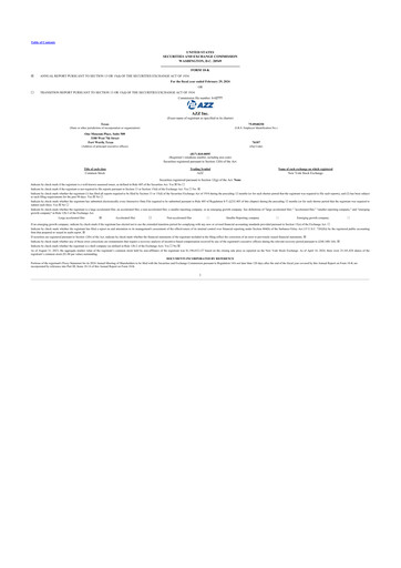 Thumbnail AZZ 10-K Annual Report 2024