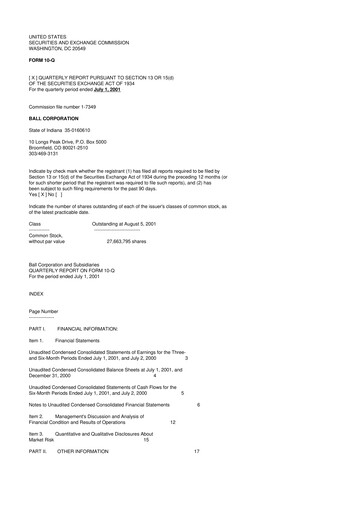 Thumbnail Ball Corporation
 10-Q Quarterly Report FY 