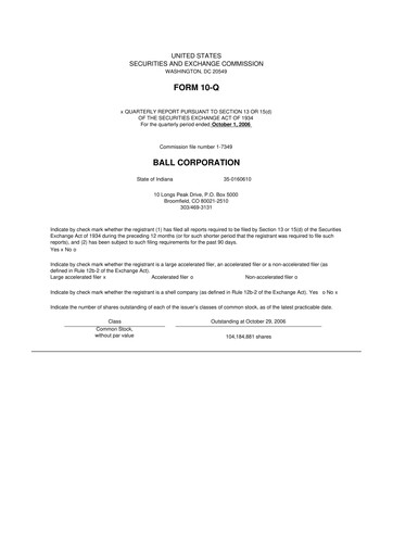 Thumbnail Ball Corporation
 10-Q Quarterly Report FY 