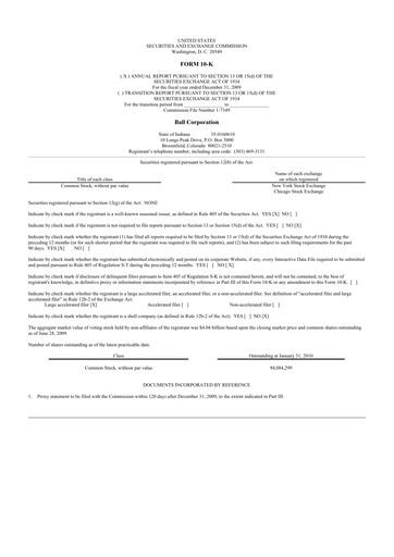 Thumbnail Ball Corporation
 10-K Annual Report 