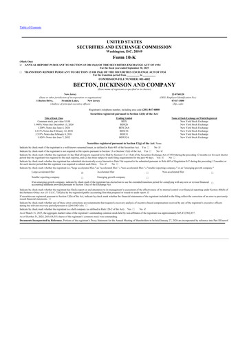 Thumbnail Becton Dickinson 10-K Annual Report 2025