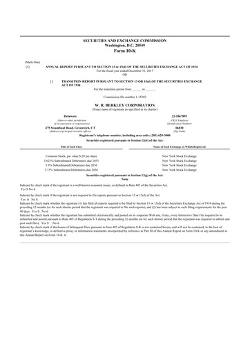 Thumbnail W. R. Berkley 10-K Annual Report 2017