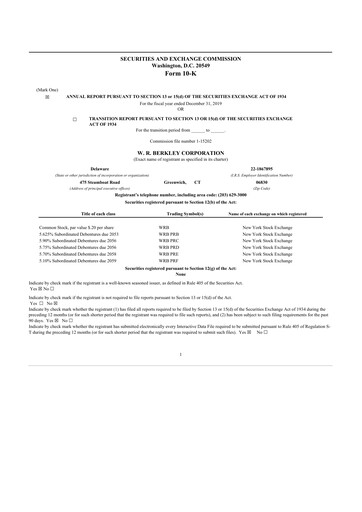 Thumbnail W. R. Berkley 10-K Annual Report 2019