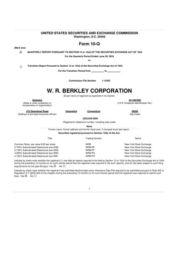 Thumbnail W. R. Berkley 10-Q Quarterly Report FY2024 