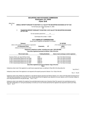 Thumbnail W. R. Berkley 10-K Annual Report 2025