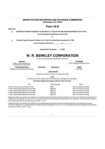 Miniature W. R. Berkley 10-Q Rapport trimestriel 2026 