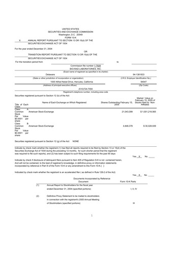 Thumbnail Bio-Rad Laboratories 10-K Annual Report 