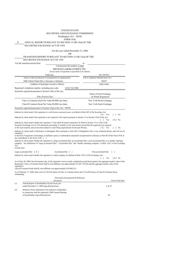 Thumbnail Bio-Rad Laboratories 10-K Annual Report 