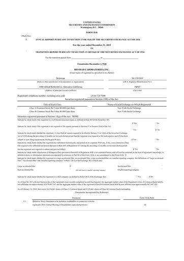 Thumbnail Bio-Rad Laboratories 10-K Annual Report 2015