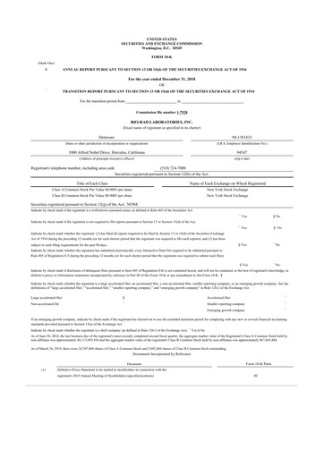 Thumbnail Bio-Rad Laboratories 10-K Annual Report 2018