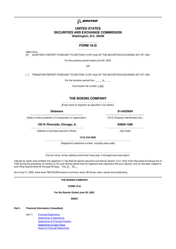 Thumbnail Boeing 10-Q Quarterly Report FY 