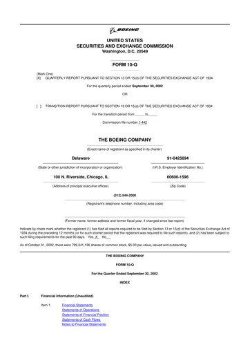 Thumbnail Boeing 10-Q Quarterly Report FY 