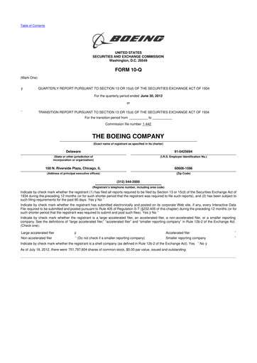 Thumbnail Boeing 10-Q Quarterly Report FY2012 