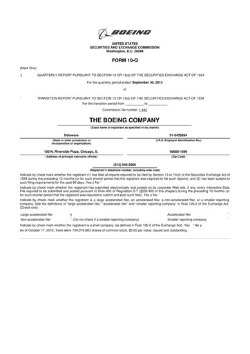 Thumbnail Boeing 10-Q Quarterly Report FY2012 