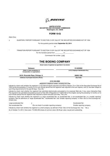 Thumbnail Boeing 10-Q Quarterly Report FY2014 