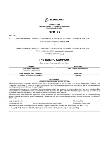 Thumbnail Boeing 10-Q Quarterly Report FY2015 