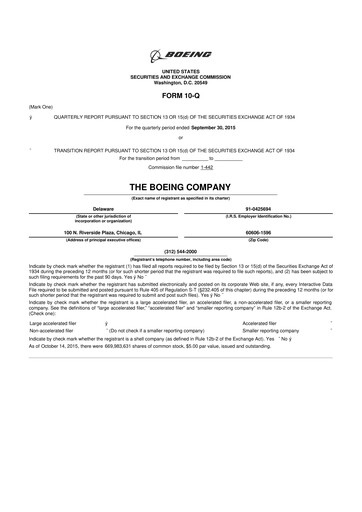 Thumbnail Boeing 10-Q Quarterly Report FY2015 