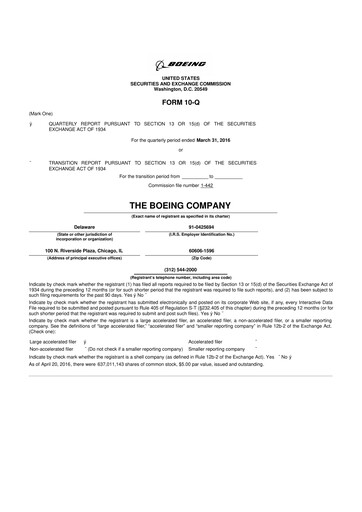 Thumbnail Boeing 10-Q Quarterly Report FY2016 