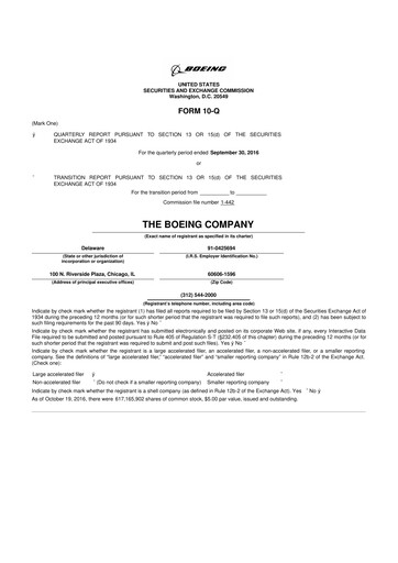 Thumbnail Boeing 10-Q Quarterly Report FY2016 