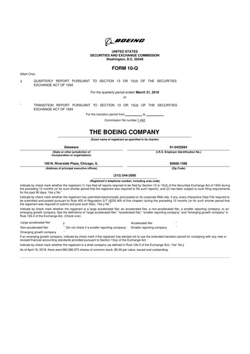 Thumbnail Boeing 10-Q Quarterly Report FY2018 