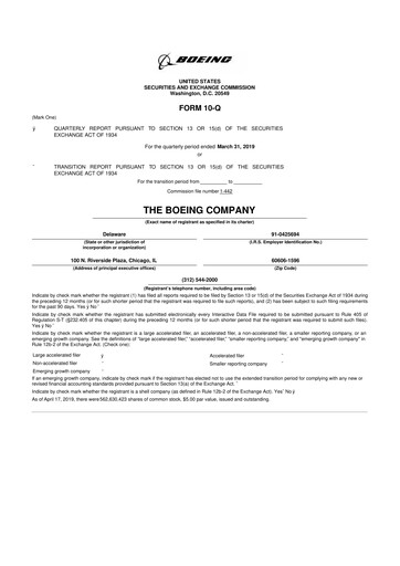 Thumbnail Boeing 10-Q Quarterly Report FY2019 