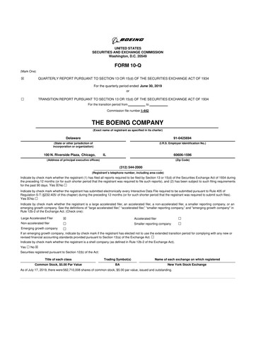 Thumbnail Boeing 10-Q Quarterly Report FY2019 