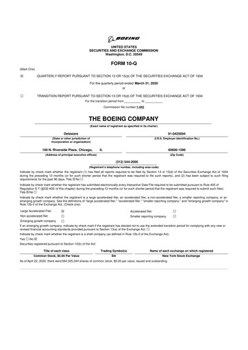 Thumbnail Boeing 10-Q Quarterly Report FY2020 