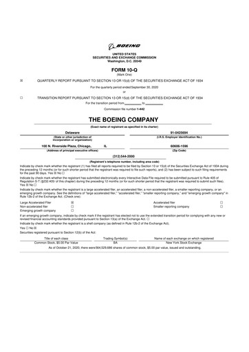 Thumbnail Boeing 10-Q Quarterly Report FY2020 