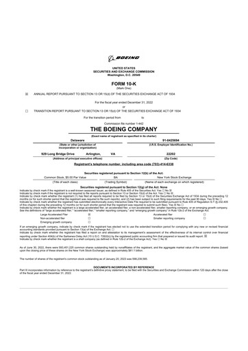 Thumbnail Boeing 10-K Annual Report 2022