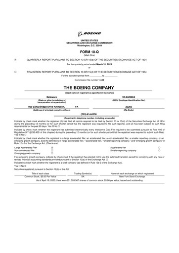 Thumbnail Boeing 10-Q Quarterly Report FY2023 