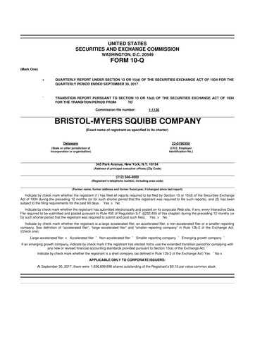 Thumbnail Bristol-Myers Squibb 10-Q Quarterly Report FY2017 