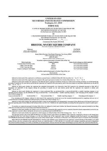 Thumbnail Bristol-Myers Squibb 10-K Annual Report 2023