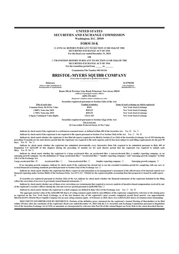 Thumbnail Bristol-Myers Squibb 10-K Annual Report 2024