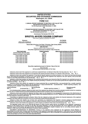 Thumbnail Bristol-Myers Squibb 10-K Annual Report 2025