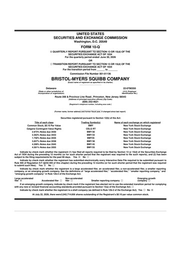 Thumbnail Bristol-Myers Squibb 10-Q Quarterly Report FY2026 