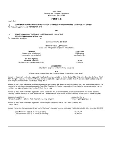 Thumbnail Brown Forman 10-Q Quarterly Report FY2011 