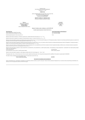 Thumbnail Brown Forman 10-K Annual Report 2011