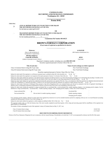 Thumbnail Brown Forman 10-K Annual Report 2017