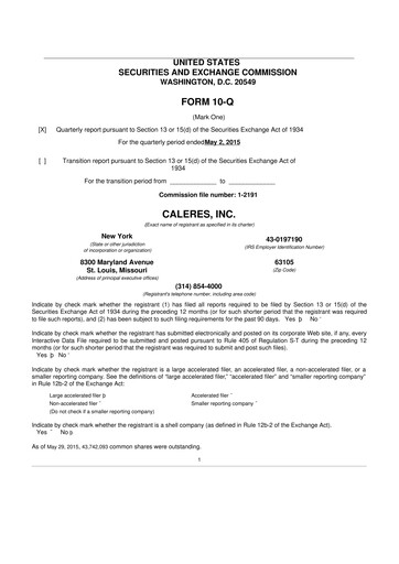 Thumbnail Caleres 10-Q Quarterly Report FY2015 