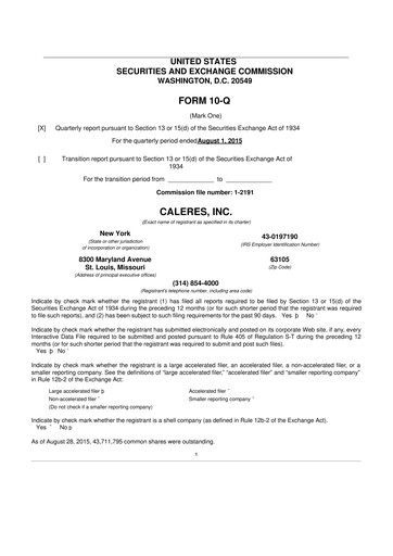 Thumbnail Caleres 10-Q Quarterly Report FY2015 