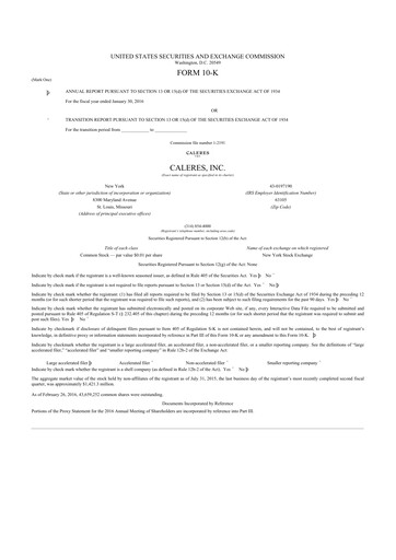 Vorschaubild Caleres 10-K Jahresbericht 2015