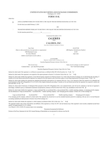 Vorschaubild Caleres 10-K Jahresbericht 2017