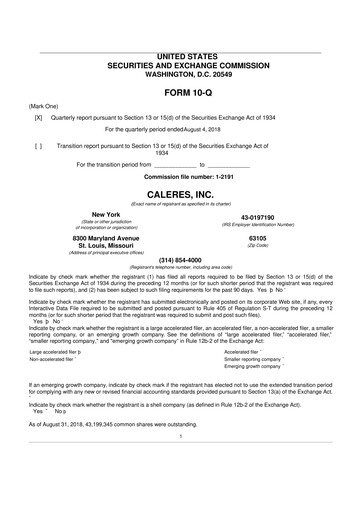 Thumbnail Caleres 10-Q Quarterly Report FY2018 